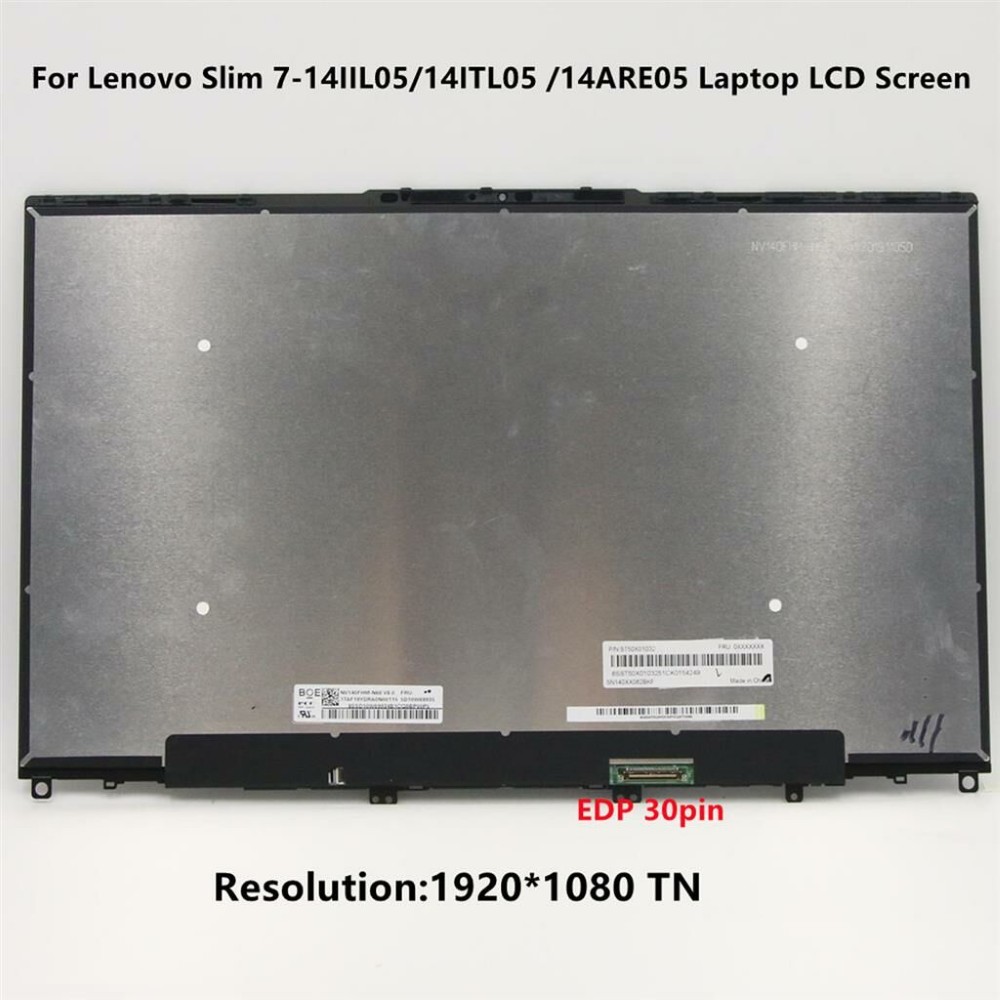 14" LCD Screen With Frame Replacement For Lenovo Slim 7-14ARE05 14ITL05 5D10S39645