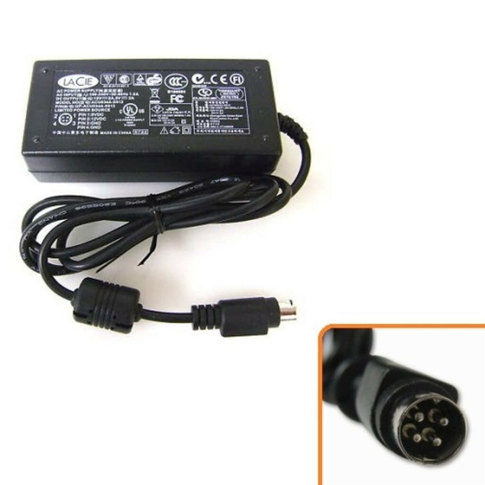 34W Adapter voor LaCie AC Adapter 34W 12V 5V 2A met 4-pin stekker bulk packing