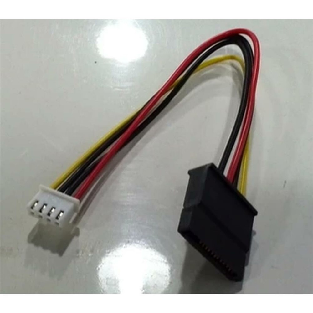 4-Pin Floppy FDD Female to 15-Pin SATA Female Power Cable