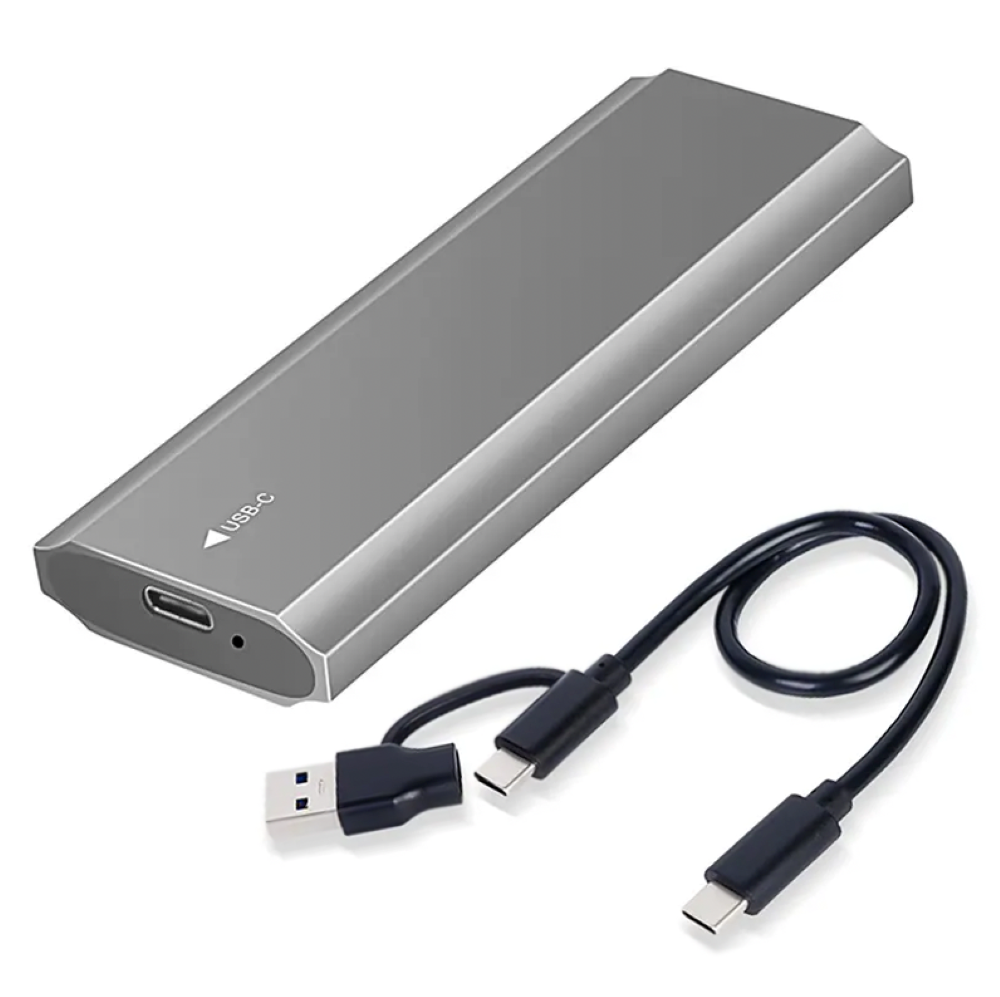 512GB M.2 SATA SSD + High Speed Enclosure 3.1 USB C (PCIe 10Gbps) - Aluminium