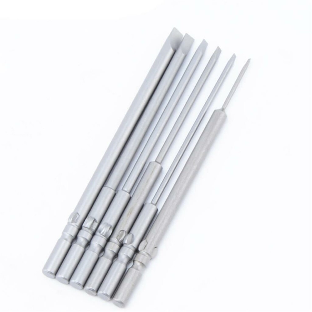6 stks/partij Ronde 5mm Schacht 801 Elektrische Gleufschroevendraaier bit Onderdelen 100mm