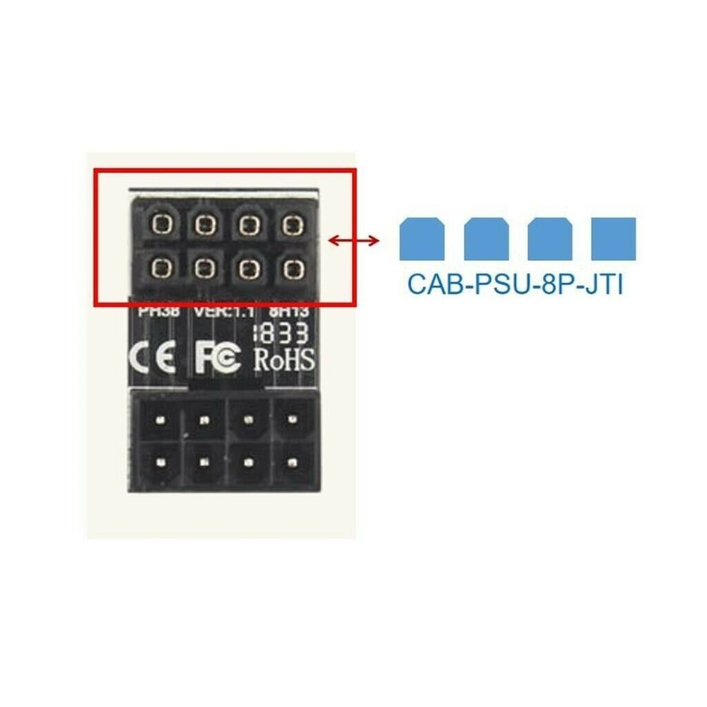 8 Pin Graphic Card PSU Port 180 Turning Adapter F/M