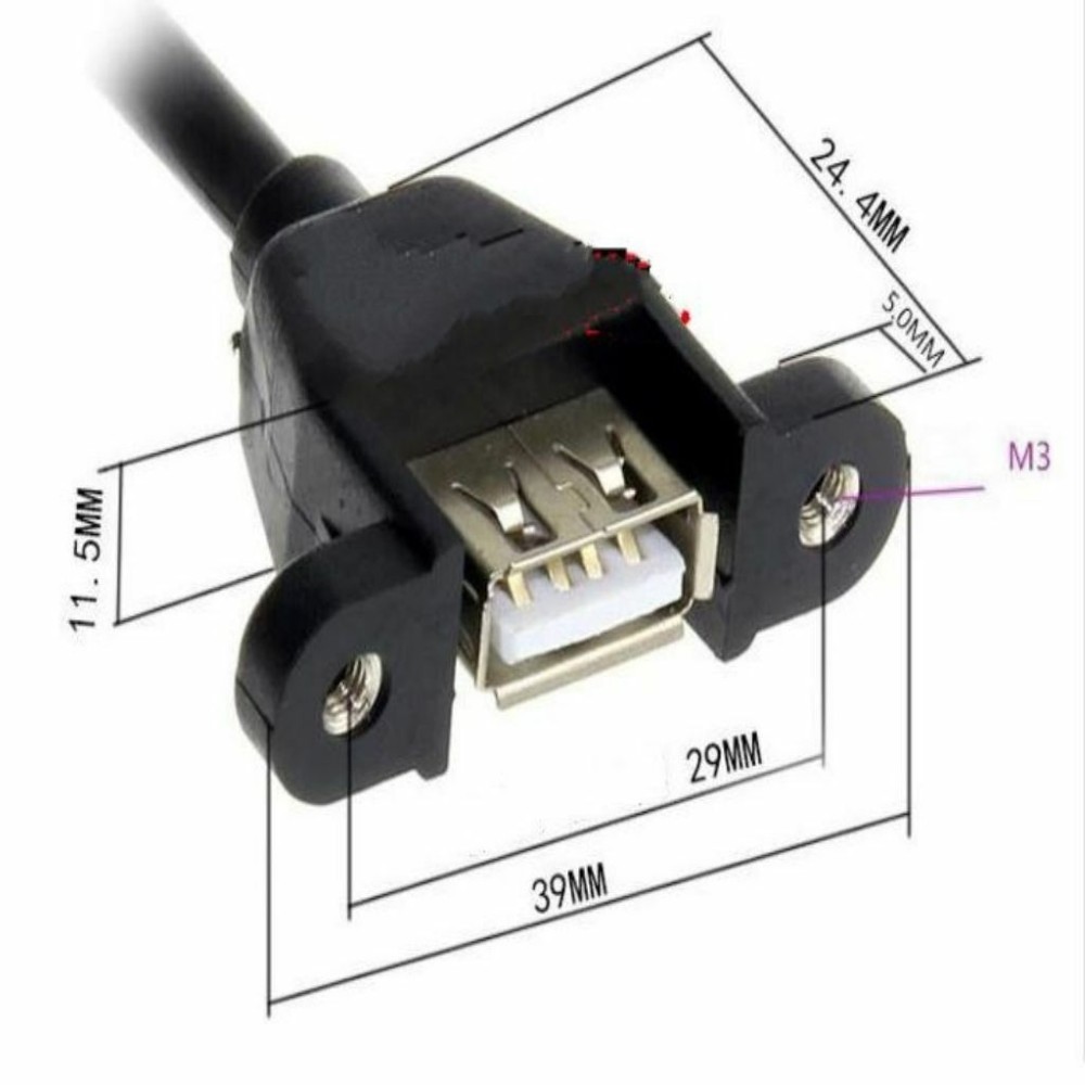 9Pin To Screw Mount Dual USB Type A Female Cable