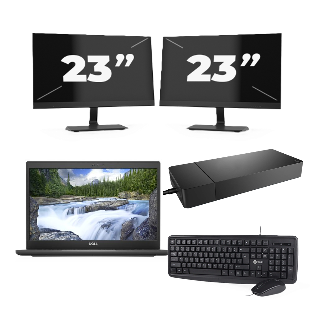 Dell Latitude 3420 - Intel Core i3-11e Generatie - 14 inch - 8GB RAM - 256GB SSD - Windows 11 Home + 2x 23 inch Monitor