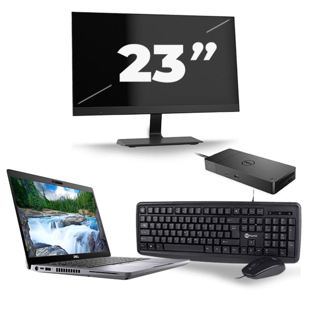 Dell Latitude 5410 - Intel Core i7-10e Generatie - 14 inch - 8GB RAM - 256GB SSD - Windows 11 + 1x 23 inch Monitor