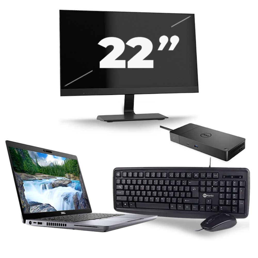 Dell Latitude 5410 - Intel Core i5-10e Generatie - 14 inch - 8GB RAM - 256GB SSD - Windows 11 + 1x 22 inch Monitor