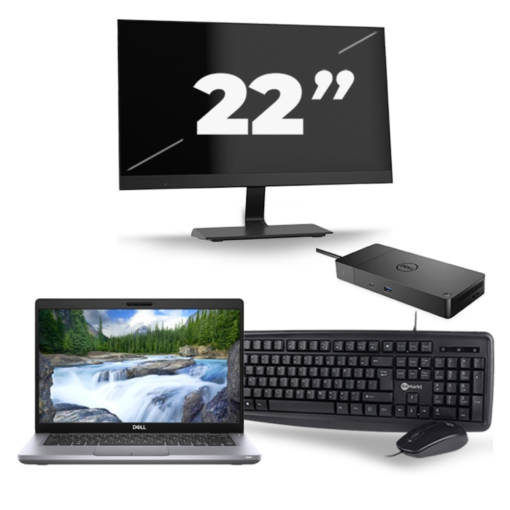 Dell Latitude 5411 - Intel Core i5-10e Generatie - 14 inch - 8GB RAM - 256GB SSD - Windows 11 + 1x 22 inch Monitor