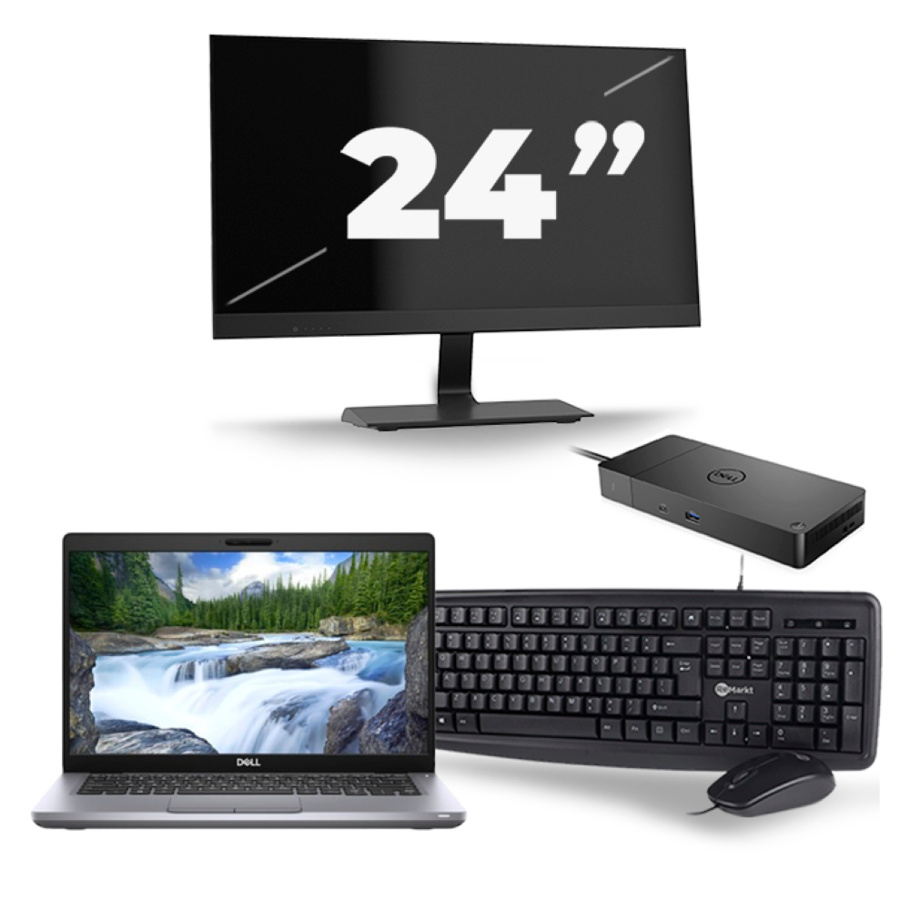 Dell Latitude 5411 - Intel Core i5-10e Generatie - 14 inch - 8GB RAM - 256GB SSD - Windows 11 + 1x 24 inch Monitor