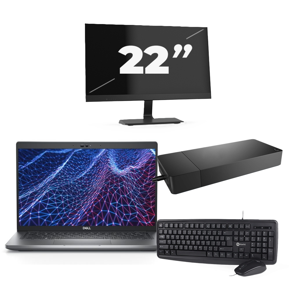 Dell Latitude 5430 - Intel Core i3-12e Generatie - 14 inch - 8GB RAM - 256GB SSD - Windows 11 Home + 1x 22 inch Monitor