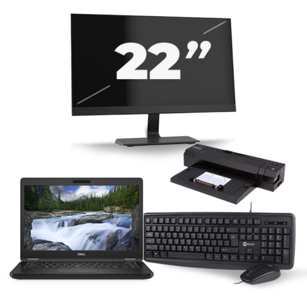 Dell Latitude 5491 - Intel Core i5-8e Generatie - 14 inch - 8GB RAM - 256GB SSD - Windows 11 + 1x 22 inch Monitor