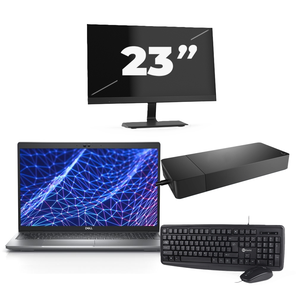 Dell Latitude 5530 - Intel Core i3-12e Generatie - 15 inch - 8GB RAM - 256GB SSD - Windows 11 Home + 1x 23 inch Monitor