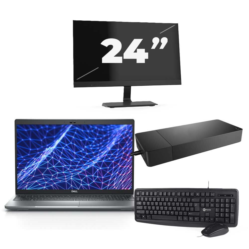 Dell Latitude 5530 - Intel Core i3-12e Generatie - 15 inch - 8GB RAM - 256GB SSD - Windows 11 Home + 1x 24 inch Monitor