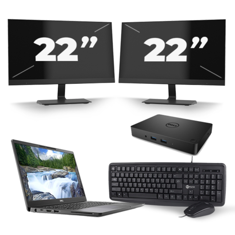 Dell Latitude 7300 - Intel Core i7-8e Generatie - 13 inch - 8GB RAM - 256GB SSD - Windows 11 + 2x 22 inch Monitor