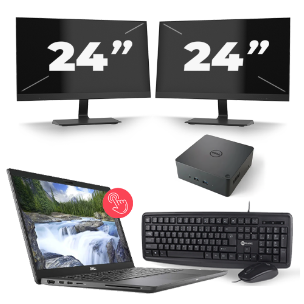 Dell Latitude 7310 - Intel Core i7-10e Generatie - 13 inch - 8GB RAM - 256GB SSD - Windows 11 + 2x 24 inch Monitor