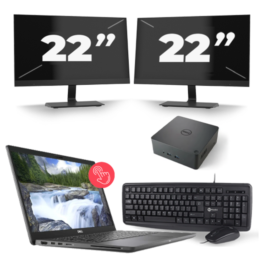 Dell Latitude 7310 - Intel Core i5-10e Generatie - 13 inch - 16GB RAM - 256GB SSD - Windows 11 Home + 2x 22 inch Monitor