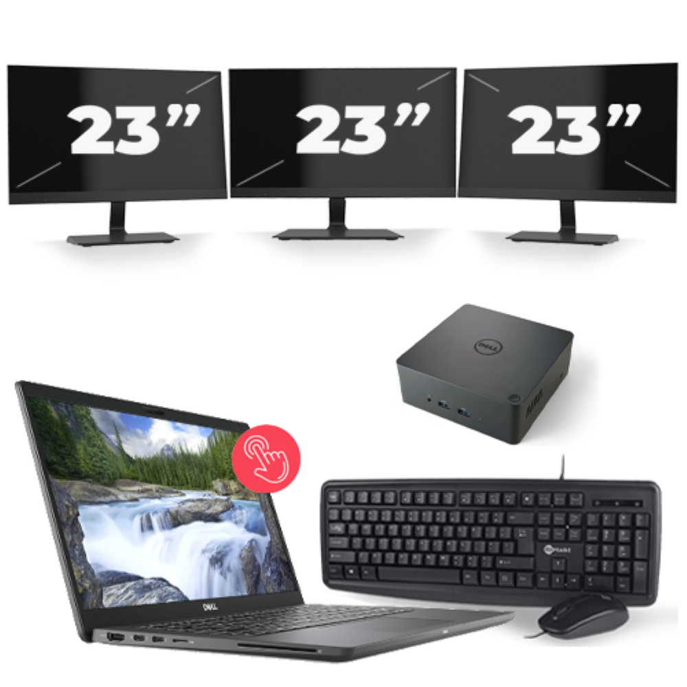 Dell Latitude 7310 - Intel Core i7-10e Generatie - 13 inch - Touch - 16GB RAM - 256GB SSD - Windows 11 Home + 3x 23 inch Monitor