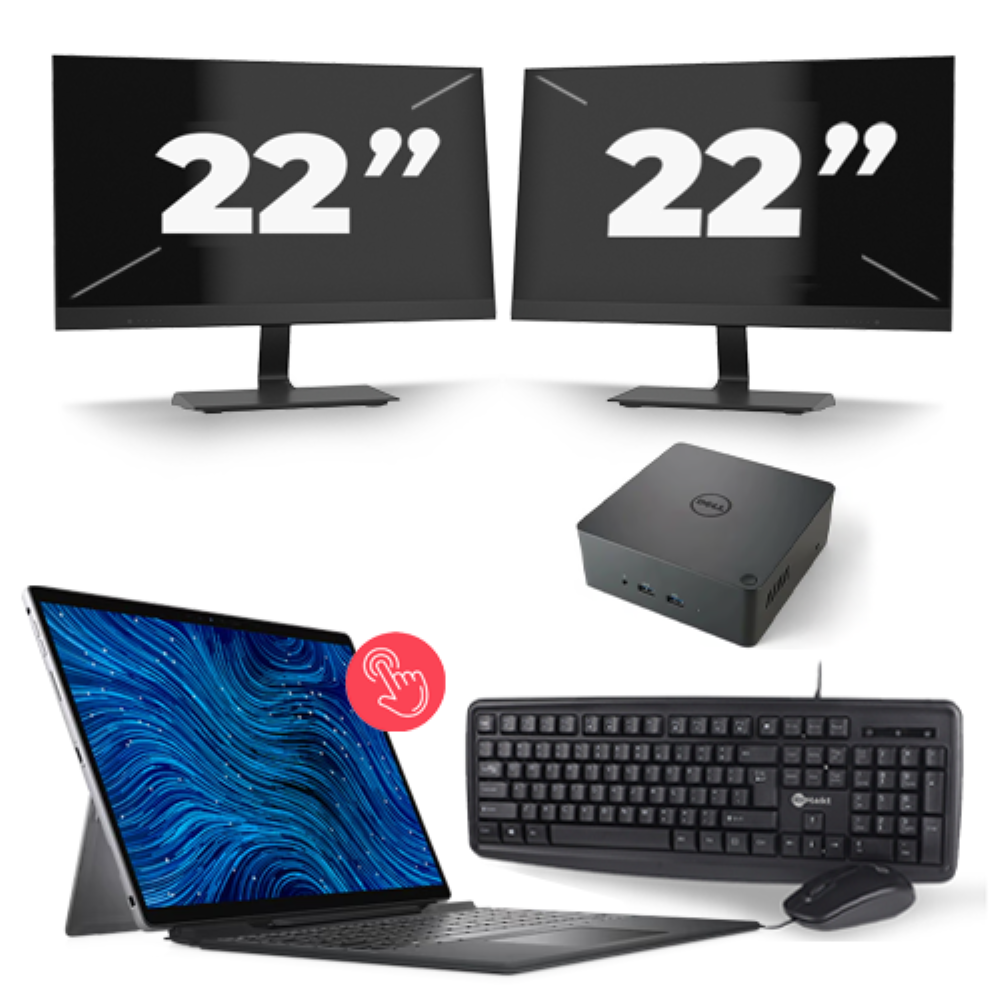 Dell Latitude 7320 - Intel Core i5-11e Generatie - 13 inch - 16GB RAM - 256GB SSD - Windows 11 Home + 2x 22 inch Monitor