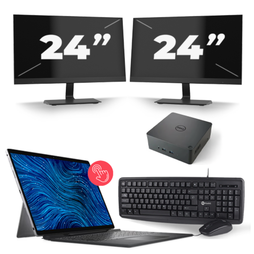 Dell Latitude 7320 - Intel Core i5-11e Generatie - 13 inch - 16GB RAM - 256GB SSD - Windows 11 Home + 2x 24 inch Monitor