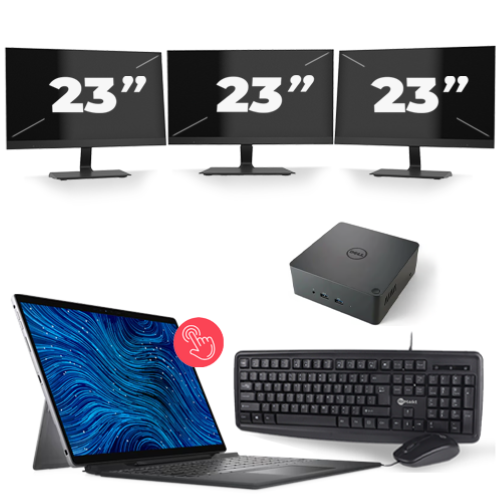 Dell Latitude 7320 - Intel Core i5-11e Generatie - 13 inch - 16GB RAM - 256GB SSD - Windows 11 Home + 3x 23 inch Monitor