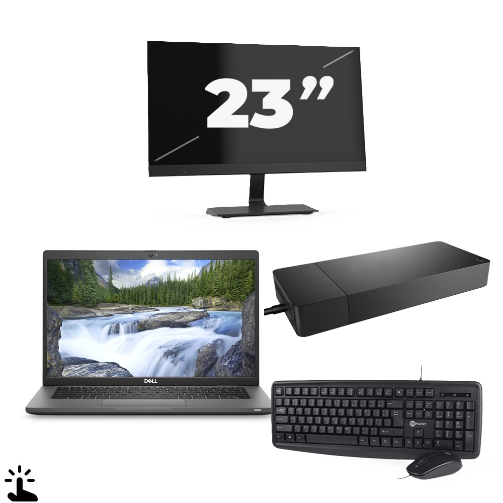 Dell Latitude 7330 - Intel Core i5-12e Generatie - 13 inch - Touch - 16GB RAM - 256GB SSD - Windows 11 Home + 1x 23 inch Monitor