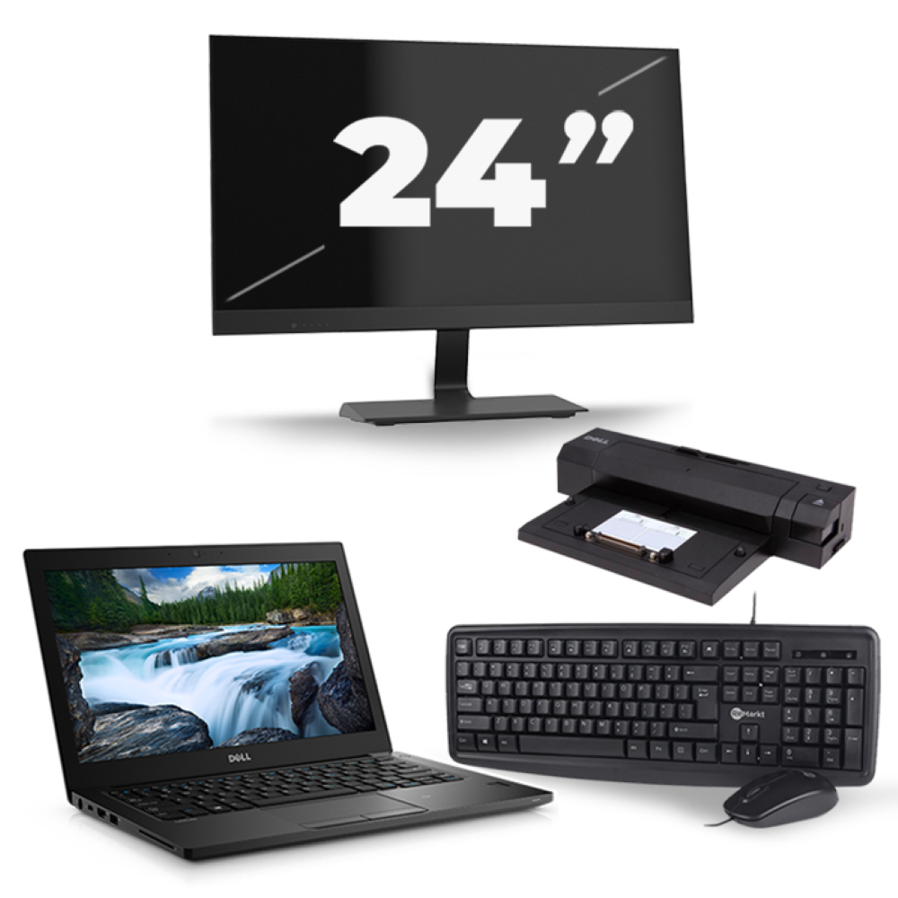 Dell Latitude 7390 - Intel Core i7-8e Generatie - 13 inch - 8GB RAM - 256GB SSD - Windows 11 + 1x 24 inch Monitor