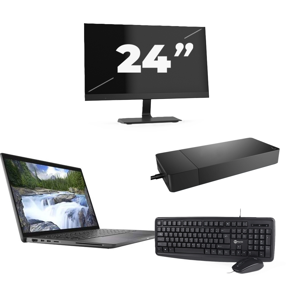 Dell Latitude 7410 - Intel Core i7-10e Generatie - 14 inch - 16GB RAM - 256GB SSD - Windows 11 Home + 1x 24 inch Monitor
