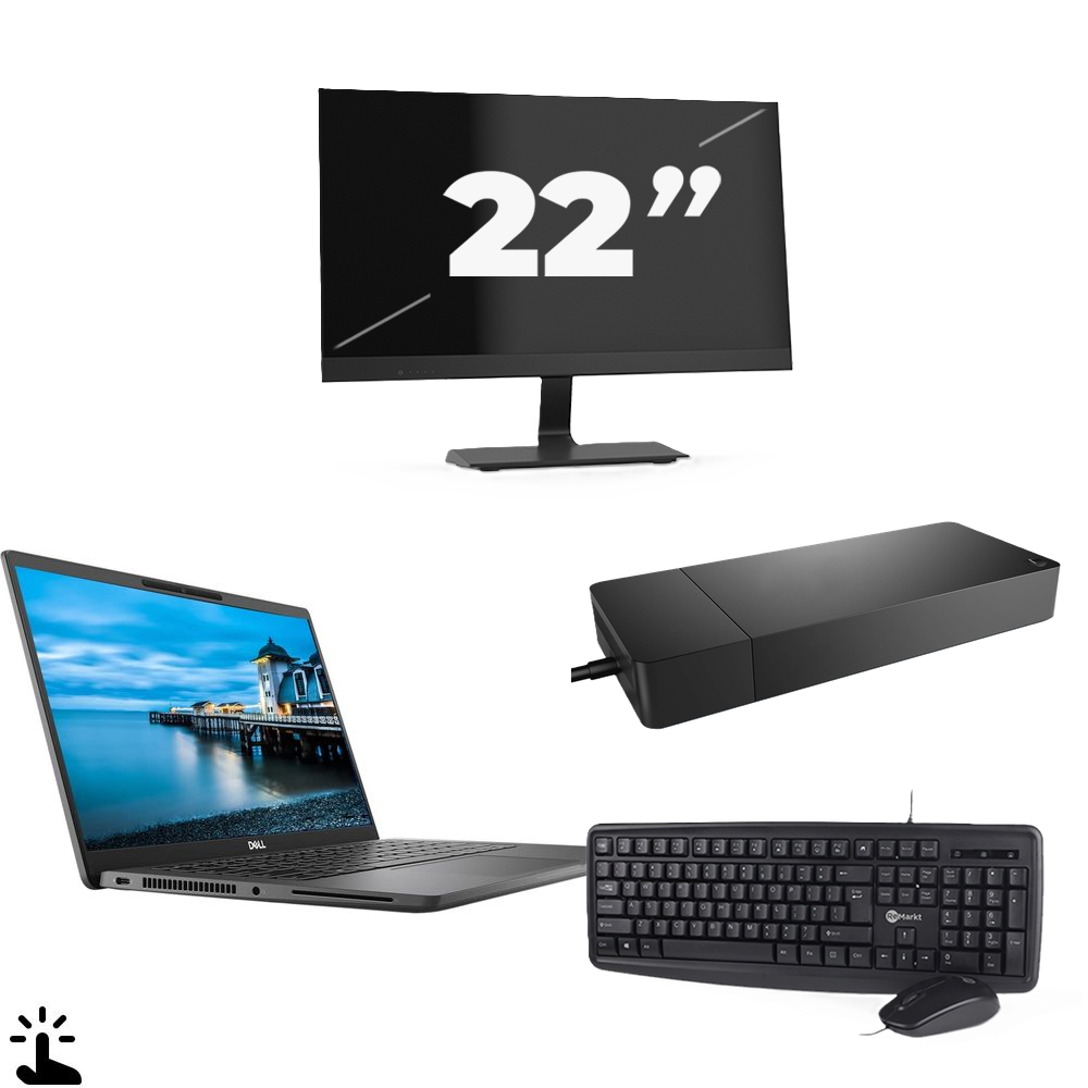 Dell Latitude 7420 - Intel Core i5-11e Generatie - 14 inch - Touch - 16GB RAM - 256GB SSD - Windows 11 Home + 1x 22 inch Monitor