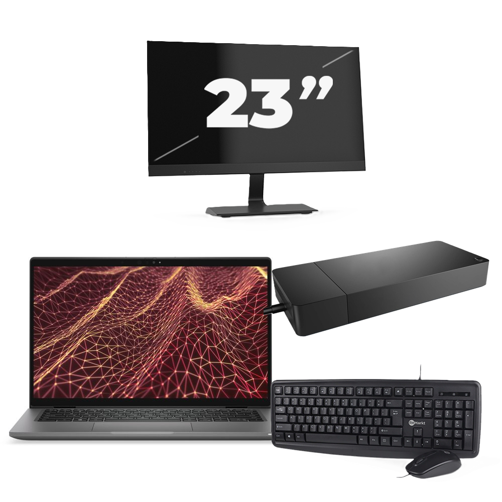 Dell Latitude 7430 - Intel Core i5-12e Generatie - 14 inch - 16GB RAM - 256GB SSD - Windows 11 Home + 1x 23 inch Monitor