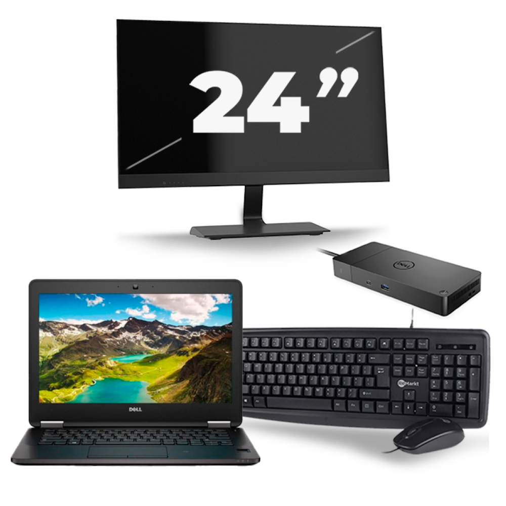 Dell Latitude E7270 - Intel Core i5-6e Generatie - 12 inch - 8GB RAM - 256GB SSD - Windows 11 + 1x 24 inch Monitor
