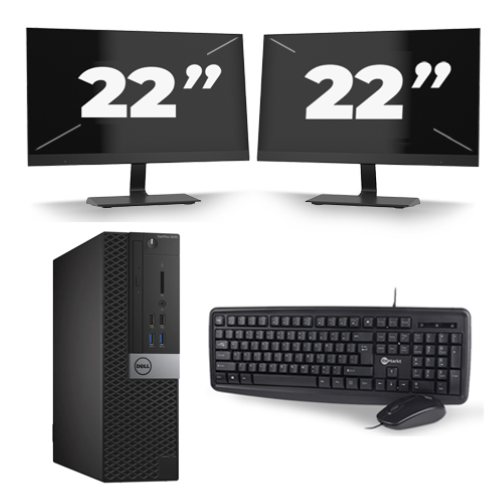 Dell Optiplex 3040 USFF - Intel Core i5-6e Generatie - 8GB RAM - 256GB SSD - Windows 11 + 2x 22 inch Monitor