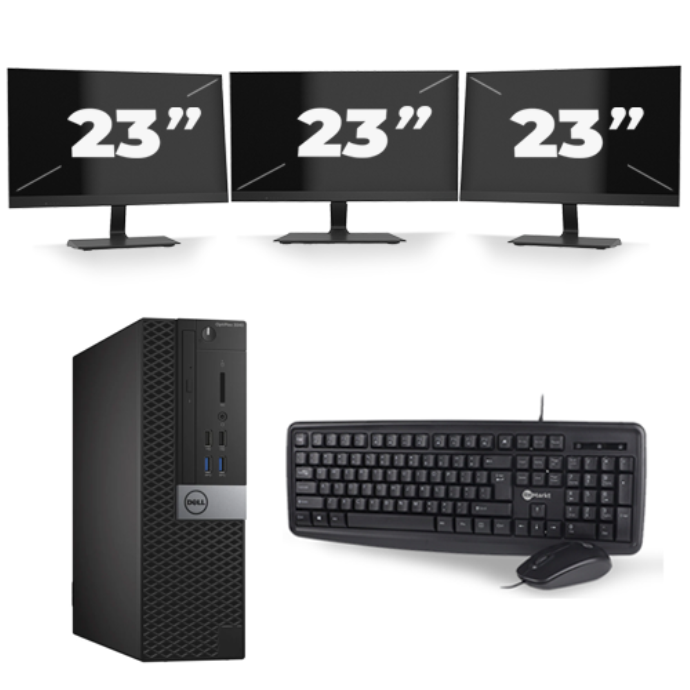 Dell Optiplex 3040 USFF - Intel Core i5-6e Generatie - 8GB RAM - 256GB SSD - Windows 11 + 3x 23 inch Monitor