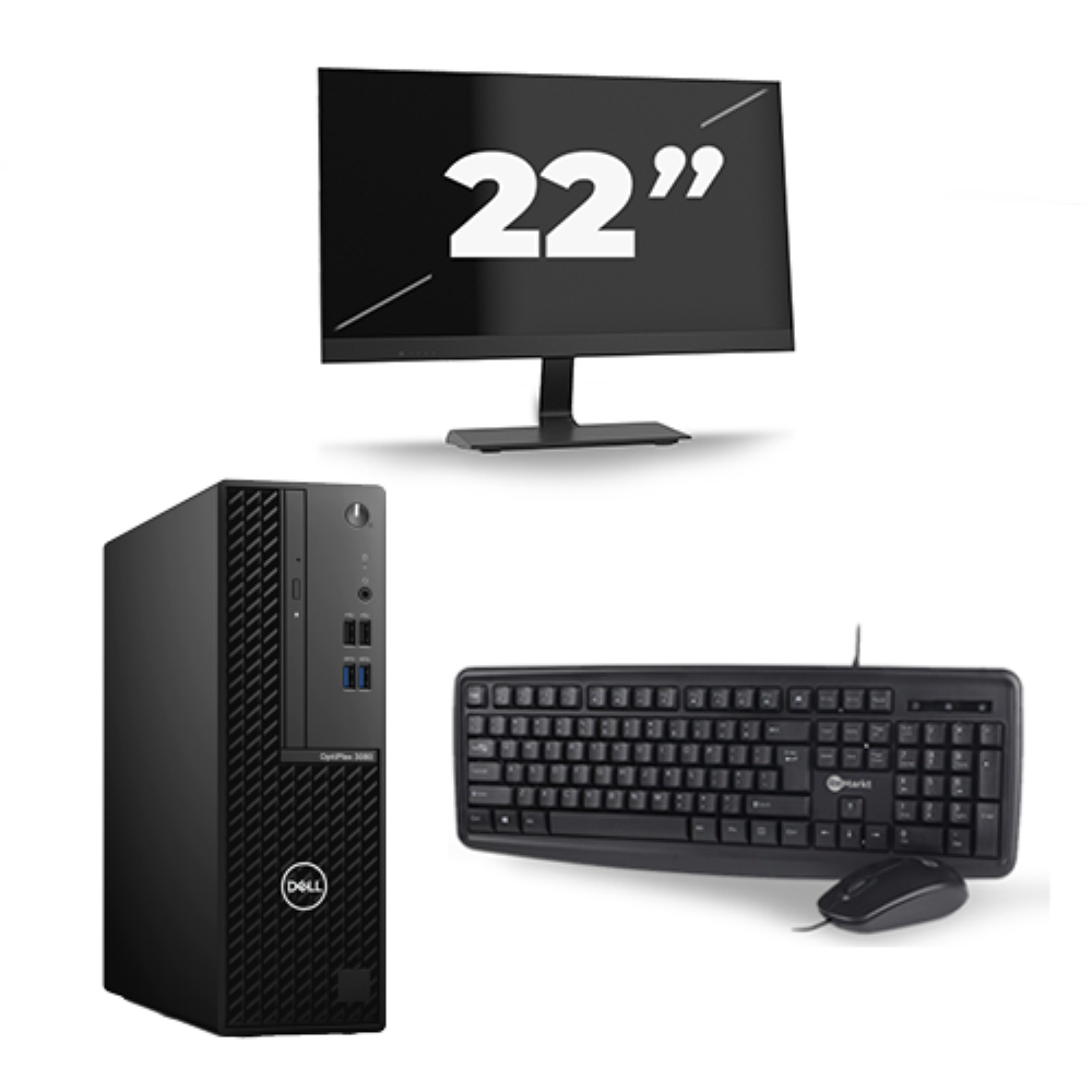 Dell Optiplex 3080 Micro USFF - Intel Core i5-10e Generatie - 8GB RAM - 256GB SSD - Windows 11 + 1x 22 inch Monitor