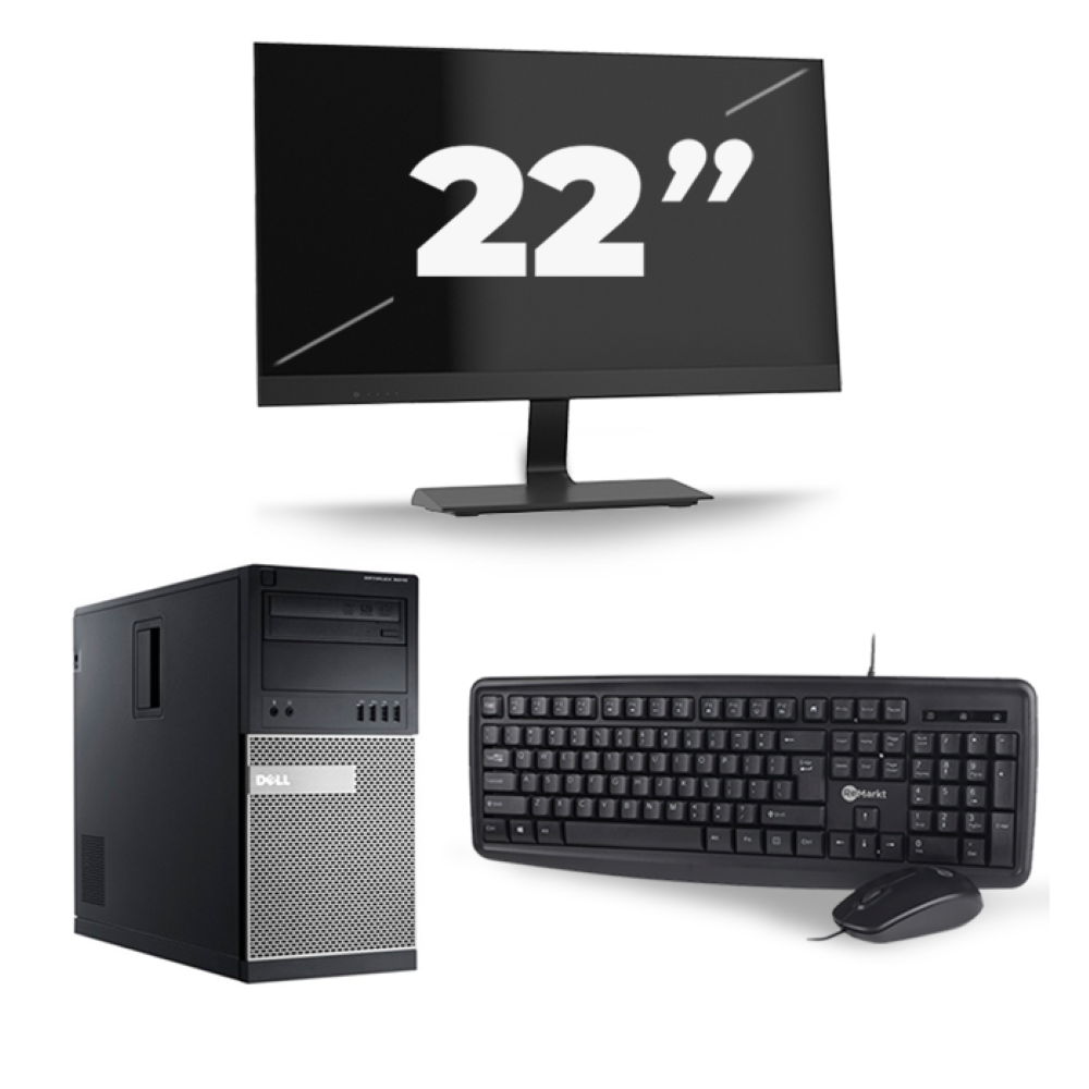 Dell Optiplex 9010 Micro Tower - Intel Core i5-3e Generatie - 8GB RAM - 256GB SSD - Windows 10 + 1x 22 inch Monitor