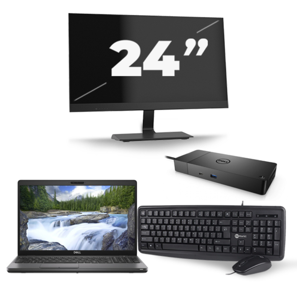 Dell Precision 3541 - Intel Core i7-9e Generatie - 15 inch - 8GB RAM - 256GB SSD - Windows 11 + 1x 24 inch Monitor