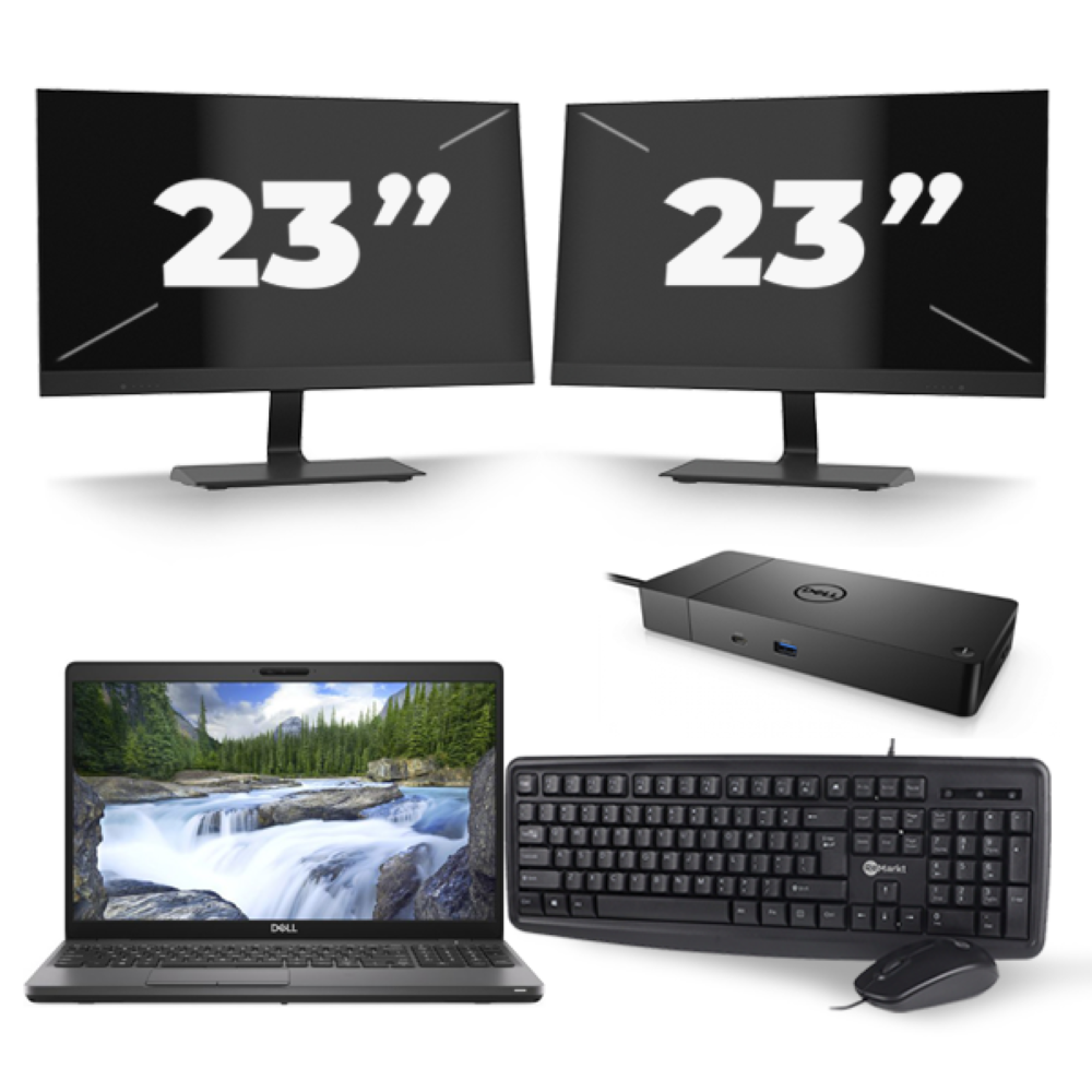 Dell Precision 3541 - Intel Core i7-9e Generatie - 15 inch - 8GB RAM - 256GB SSD - Windows 11 + 2x 23 inch Monitor