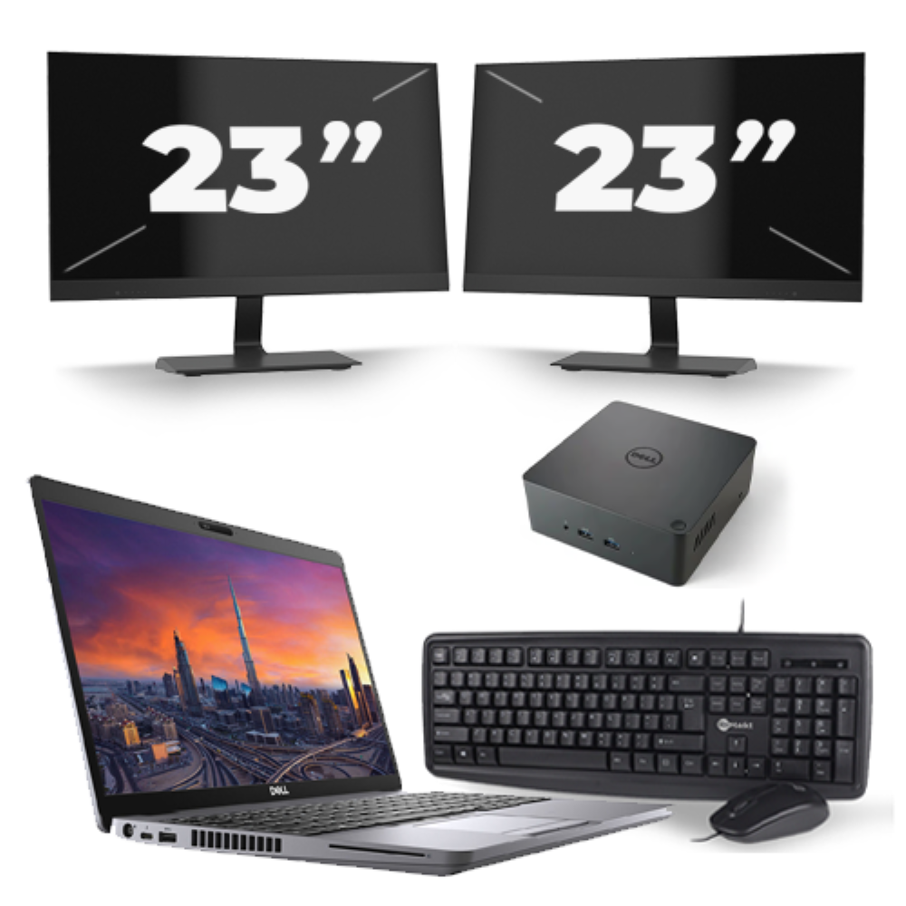Dell Precision 3550 - Intel Core i7-10e Generatie - 15 inch - 8GB RAM - 256GB SSD - Windows 11 + 2x 23 inch Monitor
