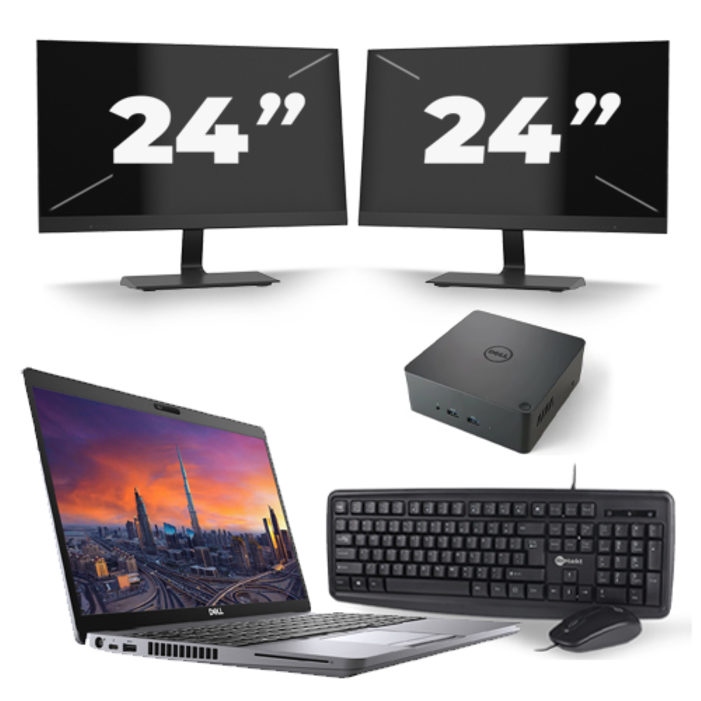 Dell Precision 3550 - Intel Core i7-10e Generatie - 15 inch - 8GB RAM - 256GB SSD - Windows 11 + 2x 24 inch Monitor