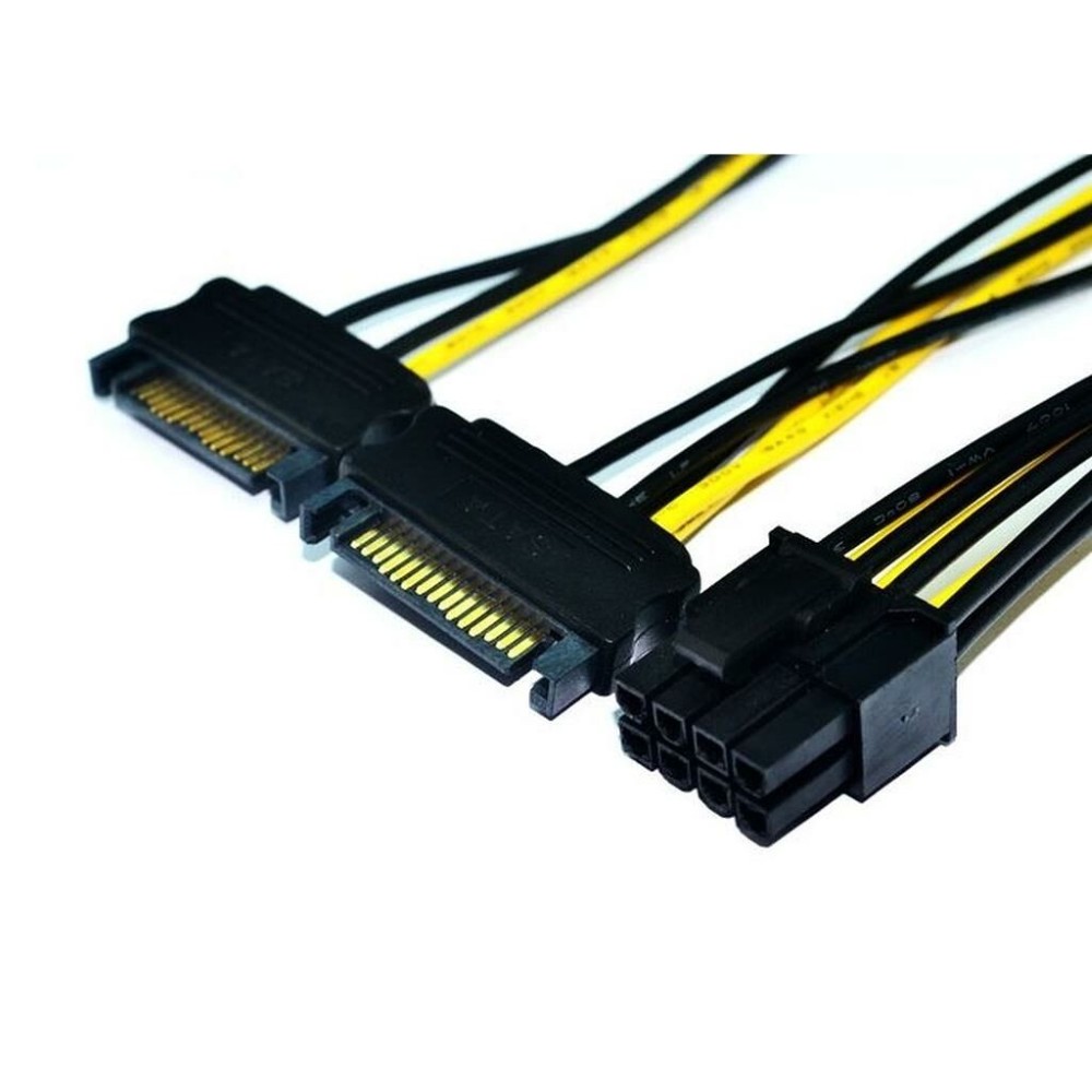 Dual 15Pin SATA Male to 8 (6+2) Pin Female Graphic Card Power Cable