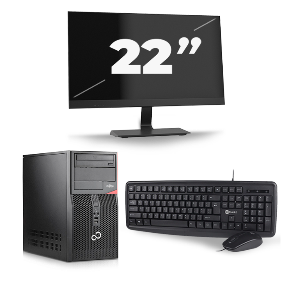 Fujitsu Esprimo P410 Micro Tower - Intel Core i5-3e Generatie - 8GB RAM - 256GB SSD - Windows 10 + 1x 22 inch Monitor