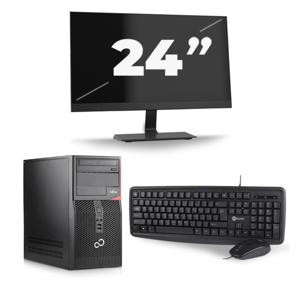 Fujitsu Esprimo P410 Micro Tower - Intel Core i5-3e Generatie - 8GB RAM - 256GB SSD - Windows 10 + 1x 24 inch Monitor