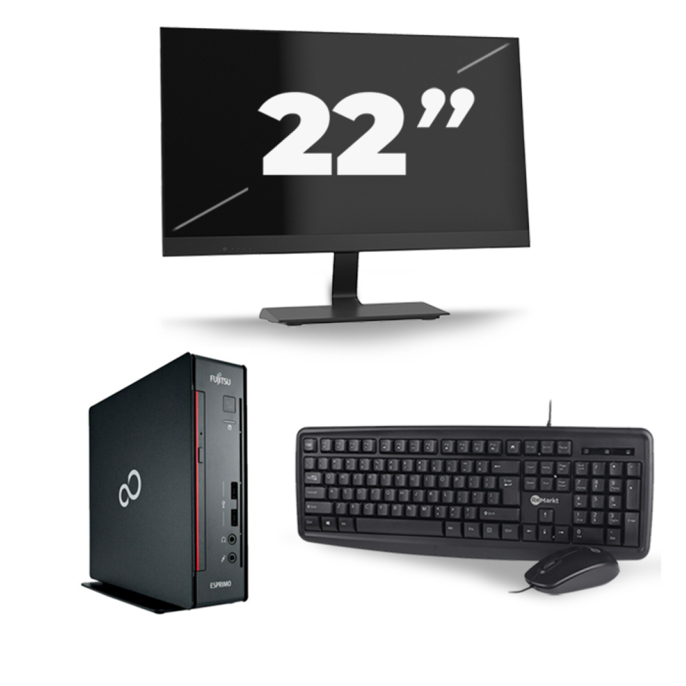 Fujitsu Esprimo Q556/2 USFF - Intel Core i7-7e Generatie - 8GB RAM - 256GB SSD - Windows 11 + 1x 22 inch Monitor