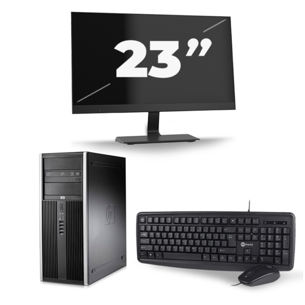 HP Compaq 8100 Elite CMT Tower - Intel Core i5-1e Generatie - 8GB RAM - 256GB SSD - Windows 10 + 1x 23 inch Monitor