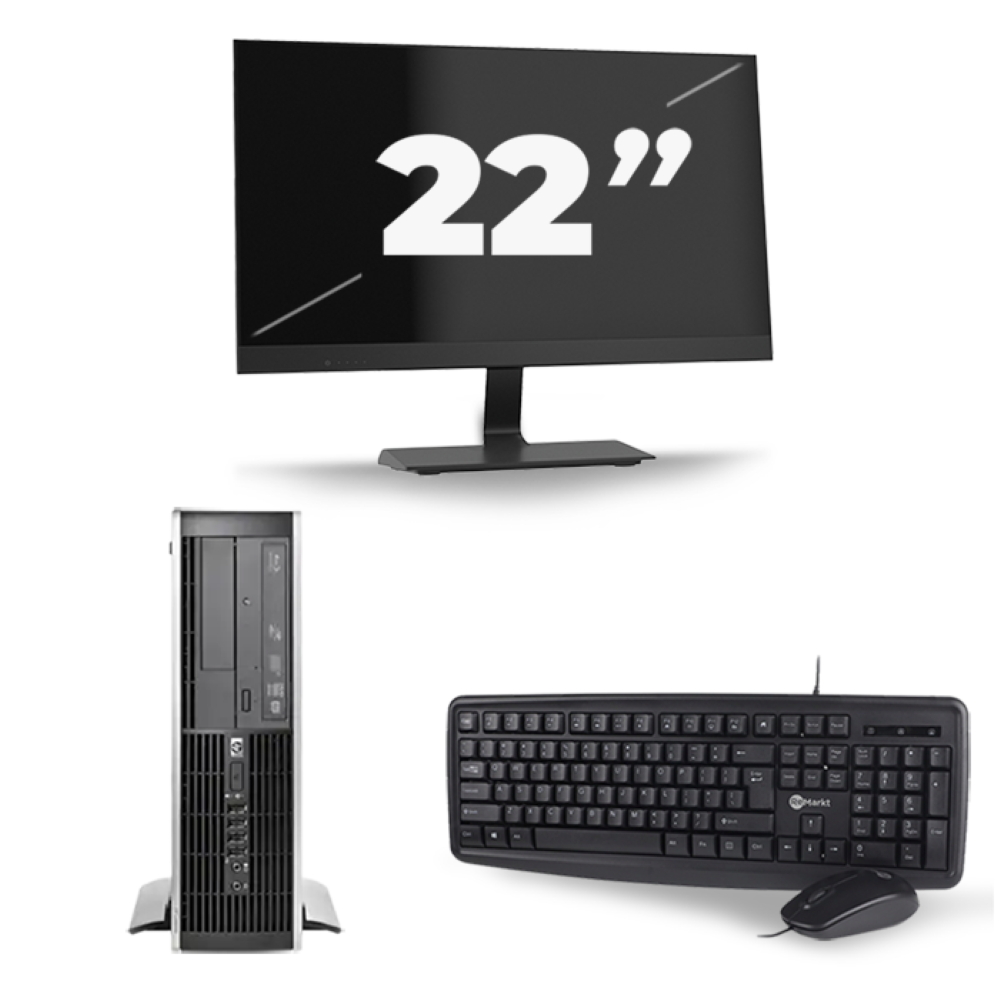 HP Compaq Elite 8300 SFF - Intel Core i5-3e Generatie - 8GB RAM - 256GB SSD - Windows 10 + 1x 22 inch Monitor