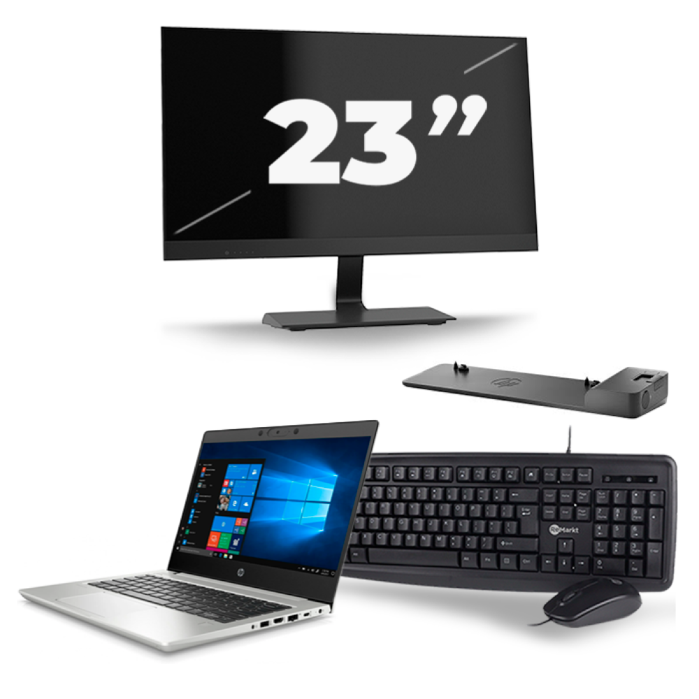 HP ProBook 430 G7 - Intel Core i3-10e Generatie - 13 inch - 8GB RAM - 256GB SSD - Windows 11 + 1x 23 inch Monitor
