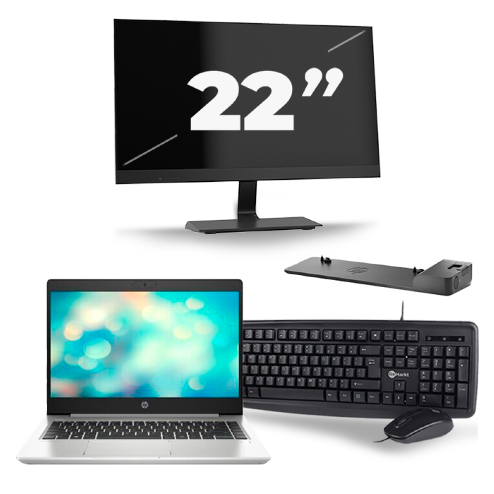 HP ProBook 440 G7 - Intel Core i5-10e Generatie - 14 inch - 8GB RAM - 256GB SSD - Windows 11 + 1x 22 inch Monitor