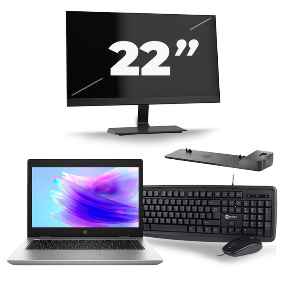 HP ProBook 640 G5 - Intel Core i5-8e Generatie - 14 inch - 8GB RAM - 256GB SSD - Windows 11 + 1x 22 inch Monitor