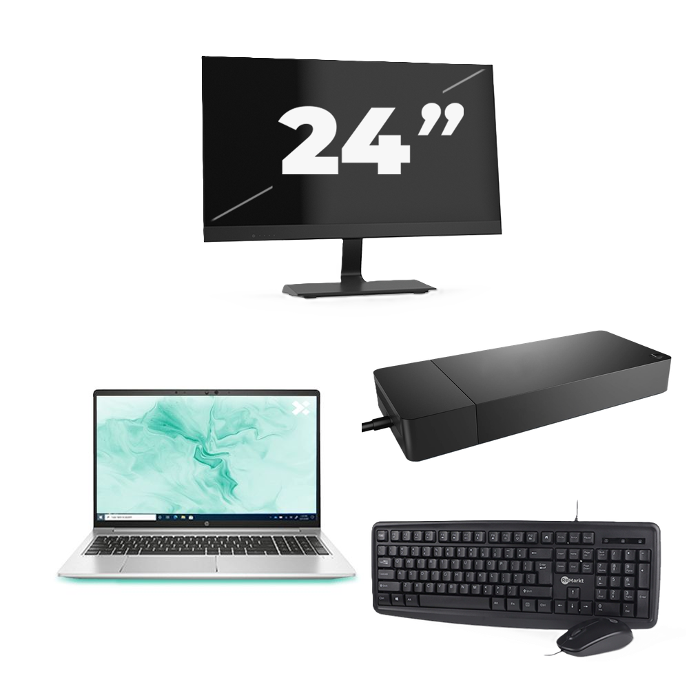 HP ProBook 650 G8 - Intel Core i7-11e Generatie - 15 inch - 8GB RAM - 256GB SSD - Windows 11 + 1x 24 inch Monitor