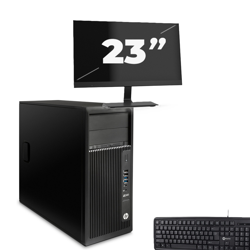 HP Z240 Tower - Intel Core i5-7e Generatie - 8GB RAM - 256GB SSD - Windows 11 + 1x 23 inch Monitor