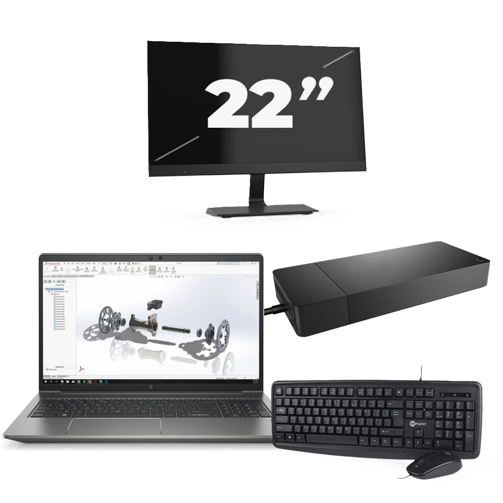 HP ZBook Power G8 - Intel Core i7-11e Generatie - 15 inch - 8GB RAM - 256GB SSD - Windows 11 + 1x 22 inch Monitor