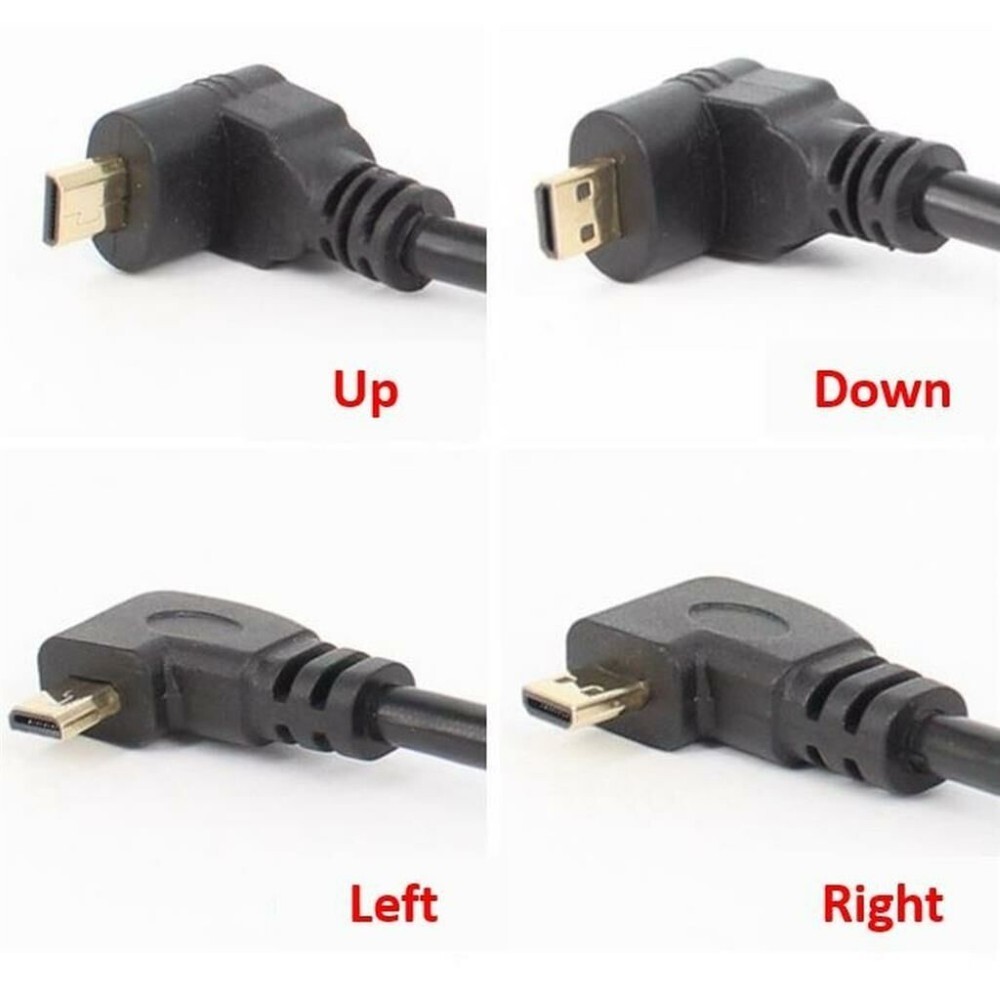 Left Angle Micro HDMI Male to HDMI Female Cable